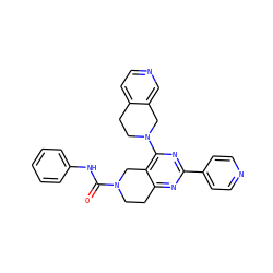O=C(Nc1ccccc1)N1CCc2nc(-c3ccncc3)nc(N3CCc4ccncc4C3)c2C1 ZINC000141779418