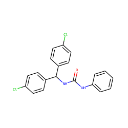 O=C(Nc1ccccc1)NC(c1ccc(Cl)cc1)c1ccc(Cl)cc1 ZINC000013676236