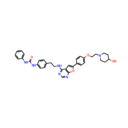 O=C(Nc1ccccc1)Nc1ccc(CCNc2ncnc3oc(-c4ccc(OCCN5CCC(O)CC5)cc4)cc23)cc1 ZINC000096272623