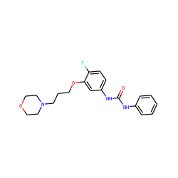 O=C(Nc1ccccc1)Nc1ccc(F)c(OCCCN2CCOCC2)c1 ZINC000043014718