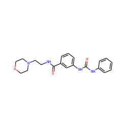 O=C(Nc1ccccc1)Nc1cccc(C(=O)NCCN2CCOCC2)c1 ZINC000049113123