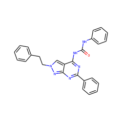 O=C(Nc1ccccc1)Nc1nc(-c2ccccc2)nc2nn(CCc3ccccc3)cc12 ZINC000049115033