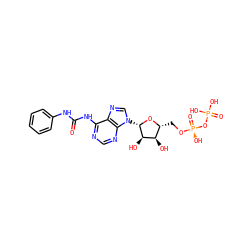 O=C(Nc1ccccc1)Nc1ncnc2c1ncn2[C@@H]1O[C@H](CO[P@@](=O)(O)OP(=O)(O)O)[C@@H](O)[C@H]1O ZINC000044156956