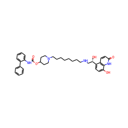 O=C(Nc1ccccc1-c1ccccc1)OC1CCN(CCCCCCCCNC[C@H](O)c2ccc(O)c3[nH]c(=O)ccc23)CC1 ZINC000066065958