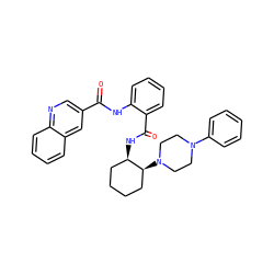 O=C(Nc1ccccc1C(=O)N[C@@H]1CCCC[C@@H]1N1CCN(c2ccccc2)CC1)c1cnc2ccccc2c1 ZINC000028714006
