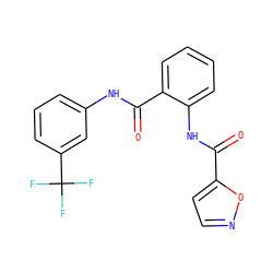 O=C(Nc1ccccc1C(=O)Nc1cccc(C(F)(F)F)c1)c1ccno1 ZINC000224880154