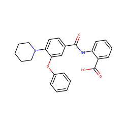 O=C(Nc1ccccc1C(=O)O)c1ccc(N2CCCCC2)c(Oc2ccccc2)c1 ZINC000013611191