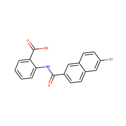 O=C(Nc1ccccc1C(=O)O)c1ccc2cc(Br)ccc2c1 ZINC000014960600