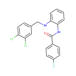 O=C(Nc1ccccc1NCc1ccc(Cl)c(Cl)c1)c1ccc(F)cc1 ZINC000169350912