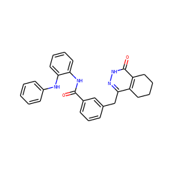 O=C(Nc1ccccc1Nc1ccccc1)c1cccc(Cc2n[nH]c(=O)c3c2CCCC3)c1 ZINC000167517376
