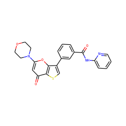 O=C(Nc1ccccn1)c1cccc(-c2csc3c(=O)cc(N4CCOCC4)oc23)c1 ZINC000101661864