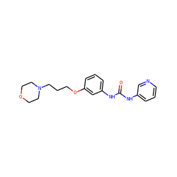 O=C(Nc1cccnc1)Nc1cccc(OCCCN2CCOCC2)c1 ZINC000043075921