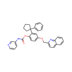O=C(Nc1cccnc1)Oc1ccc(OCc2ccc3ccccc3n2)cc1C1(c2ccccc2)CCCC1 ZINC000029040881