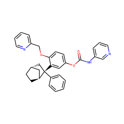 O=C(Nc1cccnc1)Oc1ccc(OCc2ccccn2)c([C@]2(c3ccccc3)C[C@H]3CC[C@H]2C3)c1 ZINC000253666728