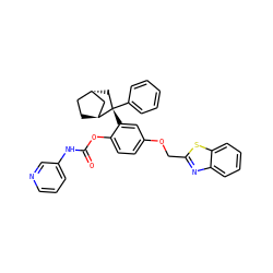O=C(Nc1cccnc1)Oc1ccc(OCc2nc3ccccc3s2)cc1[C@]1(c2ccccc2)C[C@H]2CC[C@H]1C2 ZINC000253651307
