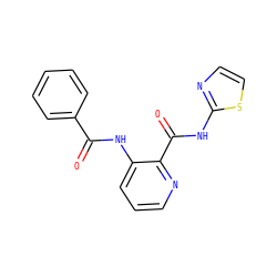O=C(Nc1cccnc1C(=O)Nc1nccs1)c1ccccc1 ZINC000013521878