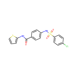 O=C(Nc1cccs1)c1ccc(NS(=O)(=O)c2ccc(Cl)cc2)cc1 ZINC000029056966