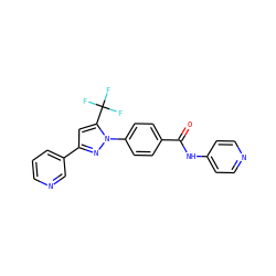O=C(Nc1ccncc1)c1ccc(-n2nc(-c3cccnc3)cc2C(F)(F)F)cc1 ZINC000064512239