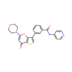 O=C(Nc1ccncc1)c1cccc(-c2csc3c(=O)cc(N4CCOCC4)oc23)c1 ZINC000101661868