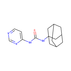O=C(Nc1ccncn1)NC12CC3CC(CC(C3)C1)C2 ZINC000096271186