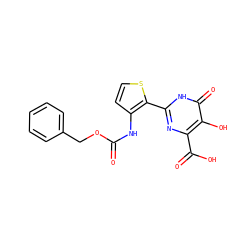 O=C(Nc1ccsc1-c1nc(C(=O)O)c(O)c(=O)[nH]1)OCc1ccccc1 ZINC000003583345