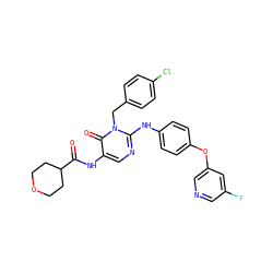 O=C(Nc1cnc(Nc2ccc(Oc3cncc(F)c3)cc2)n(Cc2ccc(Cl)cc2)c1=O)C1CCOCC1 ZINC000204089636