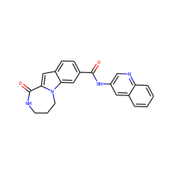 O=C(Nc1cnc2ccccc2c1)c1ccc2cc3n(c2c1)CCCNC3=O ZINC000073239888