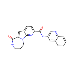 O=C(Nc1cnc2ccccc2c1)c1ccc2cc3n(c2n1)CCCNC3=O ZINC000117700597