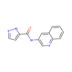 O=C(Nc1cnc2ccccc2c1)c1ccn[nH]1 ZINC000043129242