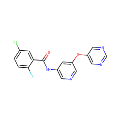 O=C(Nc1cncc(Oc2cncnc2)c1)c1cc(Cl)ccc1F ZINC000096175656