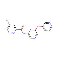O=C(Nc1cncc(Oc2cncnc2)n1)c1cc(Br)ccn1 ZINC000299825590