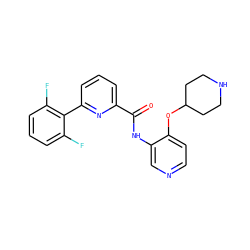O=C(Nc1cnccc1OC1CCNCC1)c1cccc(-c2c(F)cccc2F)n1 ZINC000205518784