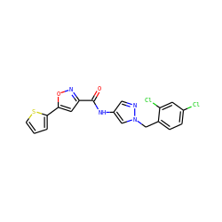 O=C(Nc1cnn(Cc2ccc(Cl)cc2Cl)c1)c1cc(-c2cccs2)on1 ZINC000004104101