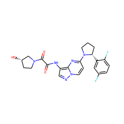 O=C(Nc1cnn2ccc(N3CCC[C@@H]3c3cc(F)ccc3F)nc12)C(=O)N1CC[C@H](O)C1 ZINC000118395276