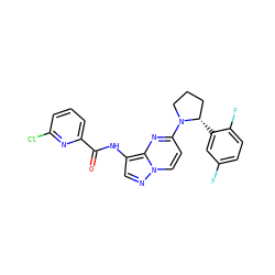 O=C(Nc1cnn2ccc(N3CCC[C@@H]3c3cc(F)ccc3F)nc12)c1cccc(Cl)n1 ZINC000118398455