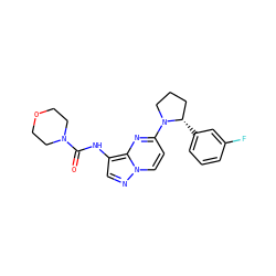 O=C(Nc1cnn2ccc(N3CCC[C@@H]3c3cccc(F)c3)nc12)N1CCOCC1 ZINC000118402335