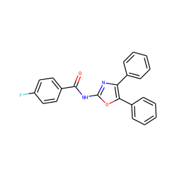 O=C(Nc1nc(-c2ccccc2)c(-c2ccccc2)o1)c1ccc(F)cc1 ZINC000001156990