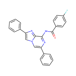 O=C(Nc1nc(-c2ccccc2)cn2cc(-c3ccccc3)nc12)c1ccc(F)cc1 ZINC001772583258