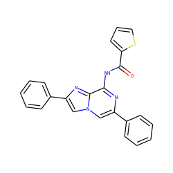 O=C(Nc1nc(-c2ccccc2)cn2cc(-c3ccccc3)nc12)c1cccs1 ZINC001772572057