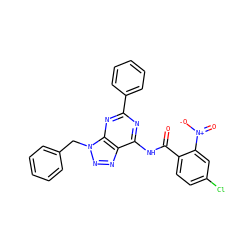 O=C(Nc1nc(-c2ccccc2)nc2c1nnn2Cc1ccccc1)c1ccc(Cl)cc1[N+](=O)[O-] ZINC000040891832