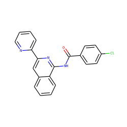 O=C(Nc1nc(-c2ccccn2)cc2ccccc12)c1ccc(Cl)cc1 ZINC000013781357