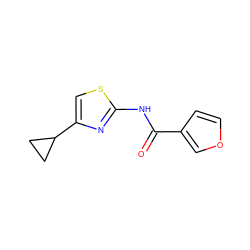 O=C(Nc1nc(C2CC2)cs1)c1ccoc1 ZINC000025562668