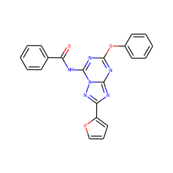 O=C(Nc1nc(Oc2ccccc2)nc2nc(-c3ccco3)nn12)c1ccccc1 ZINC000082158866