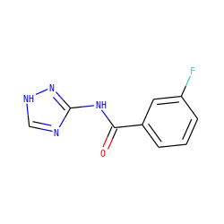 O=C(Nc1nc[nH]n1)c1cccc(F)c1 ZINC000004303710