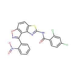 O=C(Nc1nc2c(ccc3onc(-c4ccccc4[N+](=O)[O-])c32)s1)c1ccc(Cl)cc1Cl ZINC000013660909