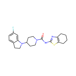 O=C(Nc1nc2c(s1)CCCC2)N1CCC(N2CCc3ccc(F)cc32)CC1 ZINC000103241486