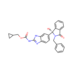 O=C(Nc1nc2ccc([C@@]3(O)c4ccccc4C(=O)N3Cc3ccccc3)cc2[nH]1)OCC1CC1 ZINC000035902897