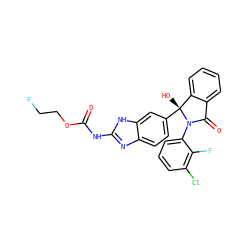 O=C(Nc1nc2ccc([C@]3(O)c4ccccc4C(=O)N3c3cccc(Cl)c3F)cc2[nH]1)OCCF ZINC000117133291