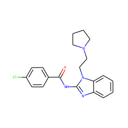 O=C(Nc1nc2ccccc2n1CCN1CCCC1)c1ccc(Cl)cc1 ZINC000000858747