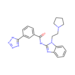 O=C(Nc1nc2ccccc2n1CCN1CCCC1)c1cccc(-c2nnn[nH]2)c1 ZINC000299859948